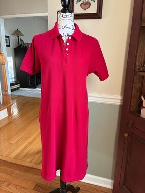 Eddie Bauer Red Polo Midi Dress